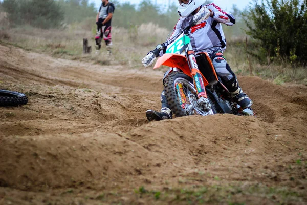 Jasny Kształt Motocykle Szkolenie Motocross Lwowie Vorotsev Trasy Września 2019 — Zdjęcie stockowe