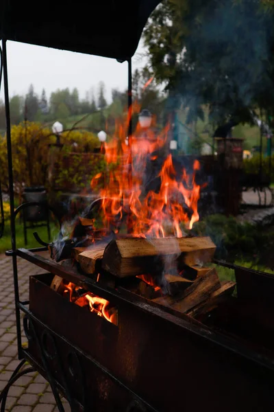Gotowanie Górach Ogień Grillu Szkice — Zdjęcie stockowe
