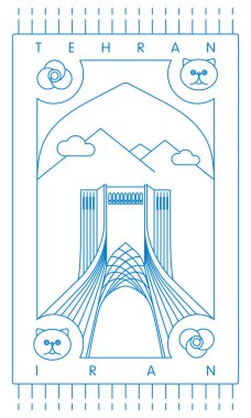 Tahran asgari vektör çizimi ve tipografi tasarımı, İran
