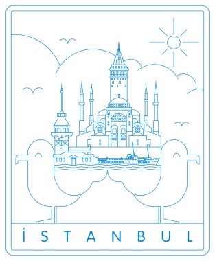 istanbul ve martı vektör çizimi ve tipografi tasarımı, Türkiye