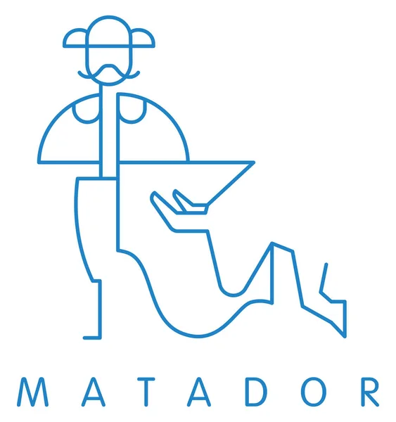 Matador Vektorové Ilustrace Typografický Design Španělsko — Stockový vektor