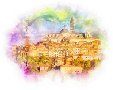 Siena suluboya resim, Toskana, İtalya