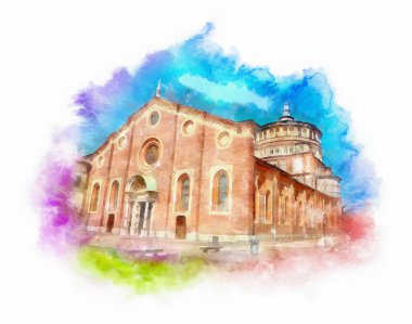 Santa Maria delle Grazie suluboya resim, Milano ya da Milan, İtalya