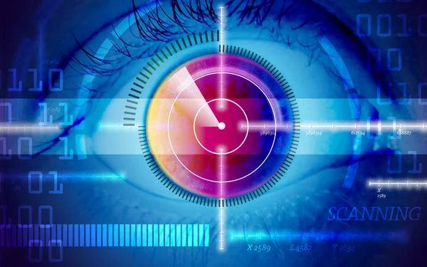 Augenscanner Sicherheit Internet — Stockfoto