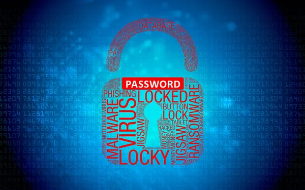 Internetsicherheit Vorhängeschloss Passwortschutz — Stockfoto