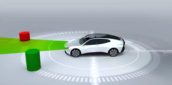 Coche Sin Conductor Moderno Conducción Autónoma Por Tecnología Radar —  Fotos de Stock