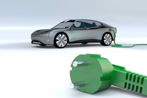 Modern elektrikli e-araba, çevresel ikramiye, nakit para
