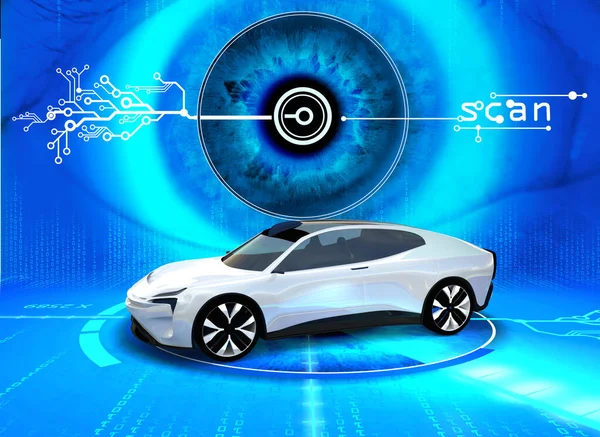 modern driverless car, autonomous driving, eye,