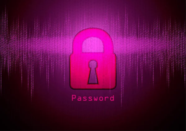 Locked Computer Padlock Display Pink Background — Stock Photo, Image