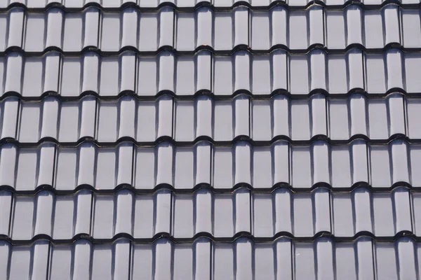 Nahaufnahme Gruppe Von Grauen Ziegeln Dach Textur Grauen Hintergrund — Stockfoto