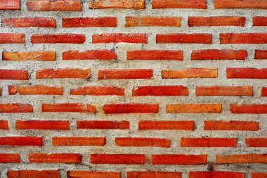 kırmızı tuğla duvar doku arka planını yakın çekim.