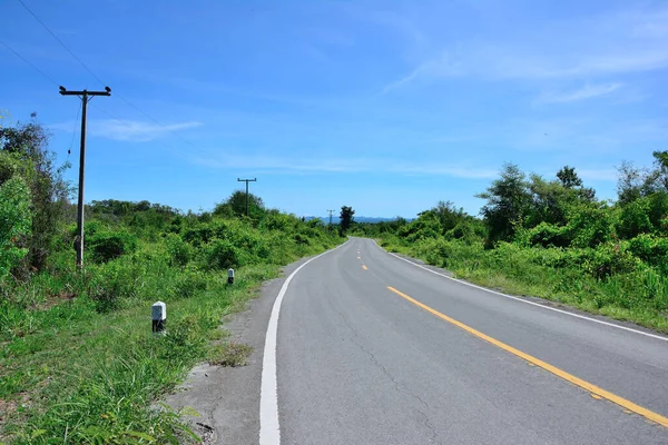 Landweg Naar Berg Natuurlijk Landschap Tropische Van Het Platteland Thailand — Stockfoto