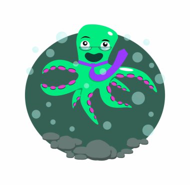 Deniz yaratık ahtapot. canavar ya da yiyecek. okyanus hayvanlarda. logolar için şablon