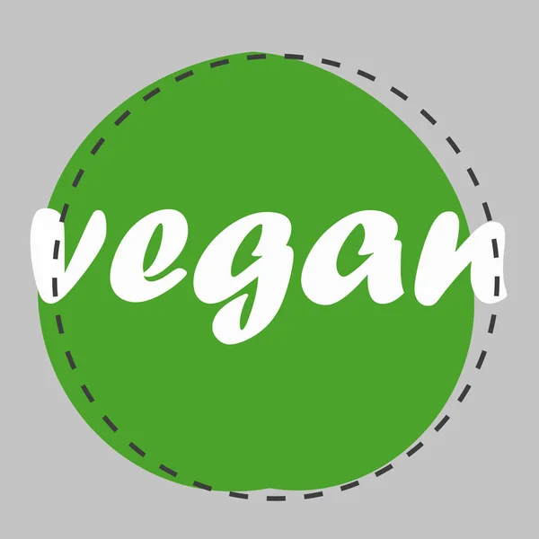 Vektorrunde Öko, bio-grünes Logo oder Schild. rohe, gesunde Lebensmittel-Plakette, Etikett für Cafés, Restaurants, Verpackungen. — Stockvektor