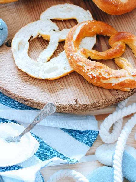 Pré Tzels Refeição Inteira Caseiro Com Sal Oktobetfest — Fotografia de Stock