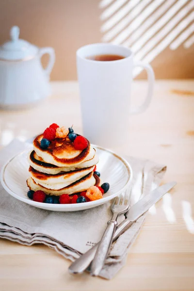 Pancakes Berries Close — Stock Photo, Image