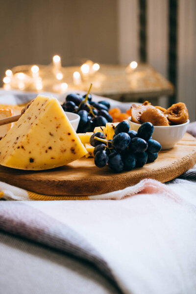 Cheese board, assorted cheese, comfort wine party dinner