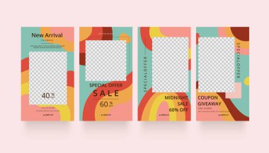 Asgari tarz sosyal medya hikaye şablonu.