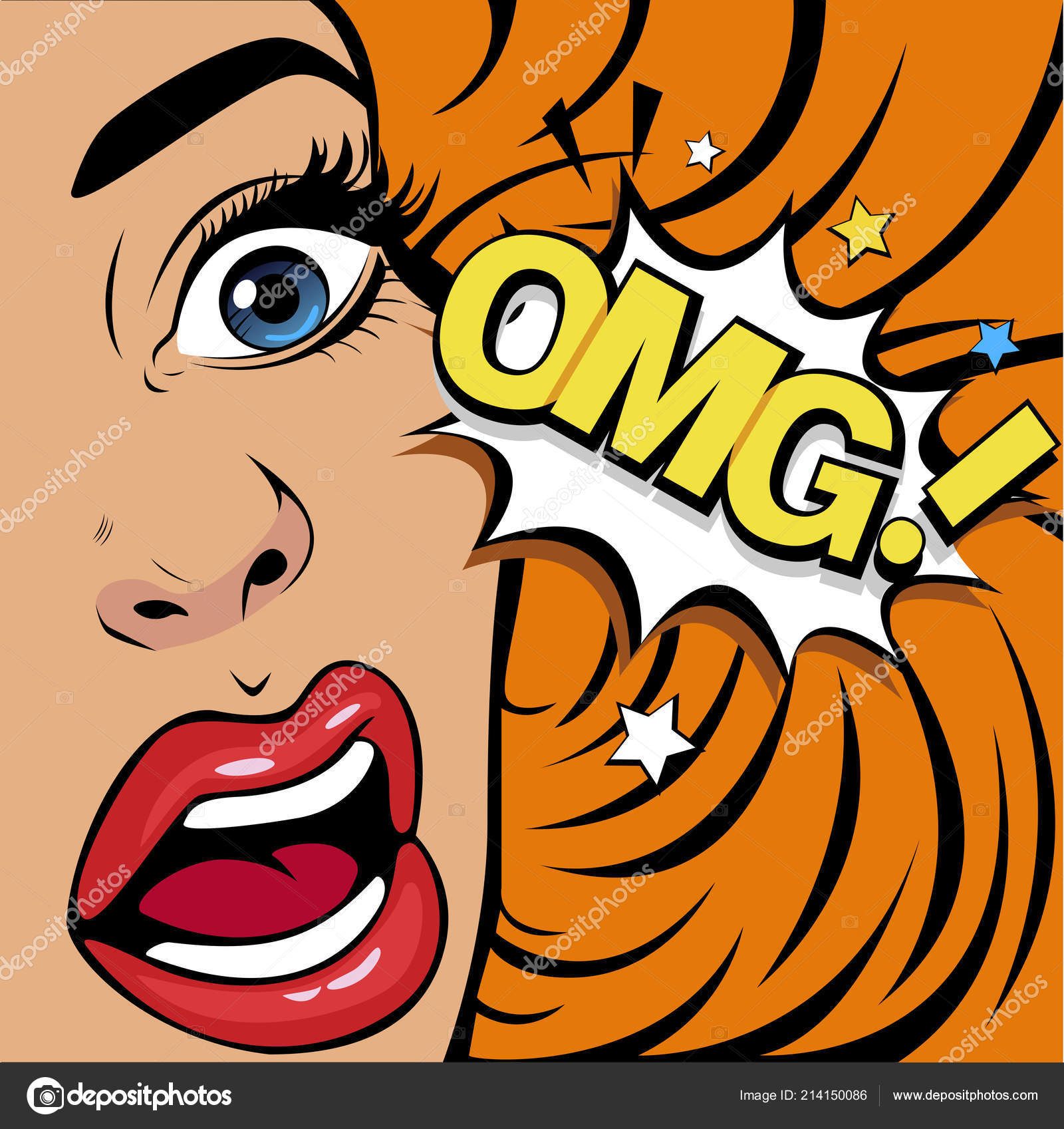 Omg Woman Shock Emotions Feelings Psychological Stress Beautiful