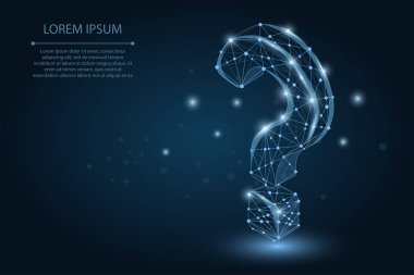 Soyut mash çizgi ve nokta soru işareti. Vektör iş çizim. Poligonal düşük poli