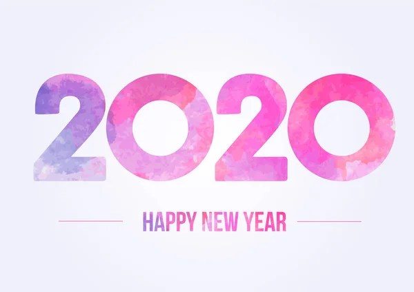 祝2020年新年快乐 2019年向量设计元素 水彩画 节日海报 促销活动 贺卡的背景 — 图库矢量图片