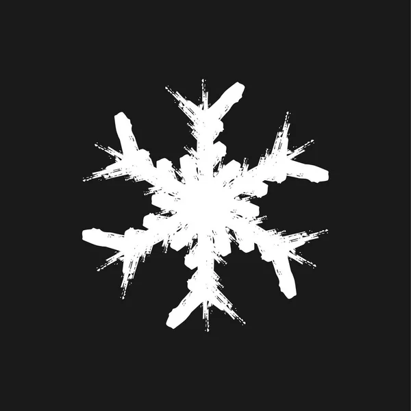 Grunge isoliert Schneeflocke — Stockvektor