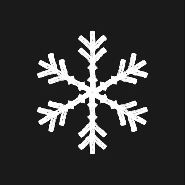 Grunge copo de nieve pintado — Vector de stock