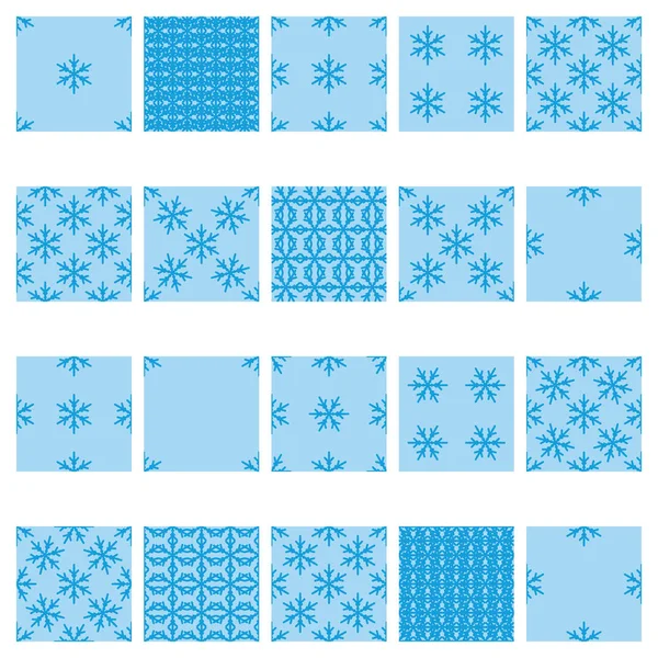 Simple Snowflake Seamless Set 02 — Stock Vector