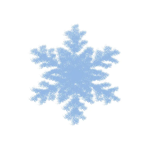 Grainy Grunge Copo de nieve — Vector de stock