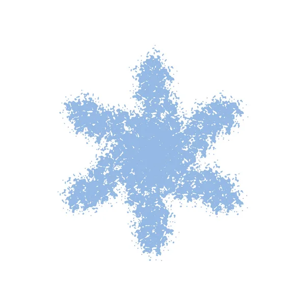 Grainy Grunge Copo de nieve — Vector de stock