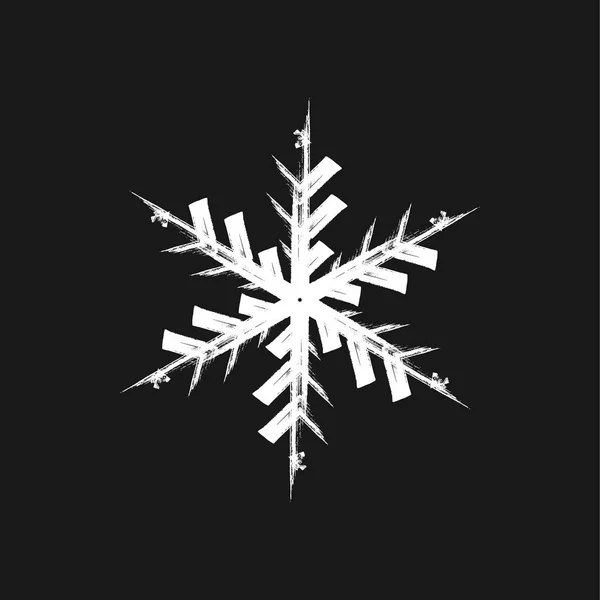 Pintura Pincel Copo de nieve — Vector de stock