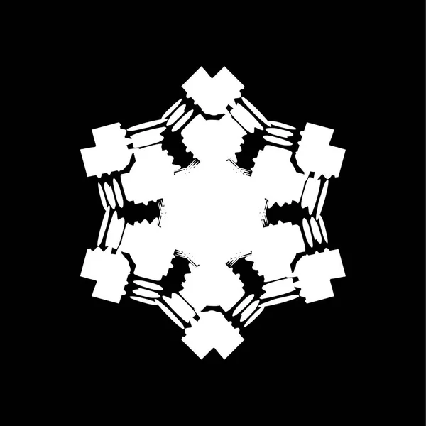 Grunge geïsoleerde Snowflake — Stockvector