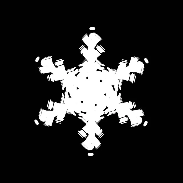 Grunge geïsoleerde Snowflake — Stockvector