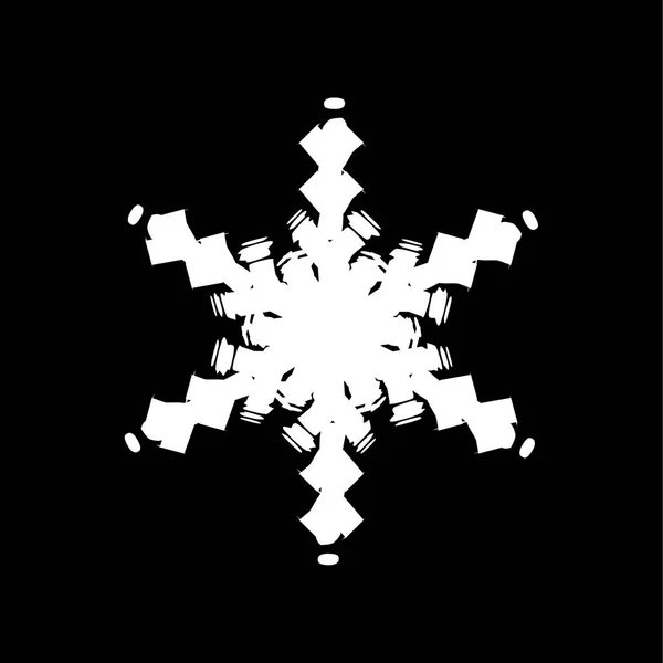 Grunge Isolated Snowflake — Stock Vector