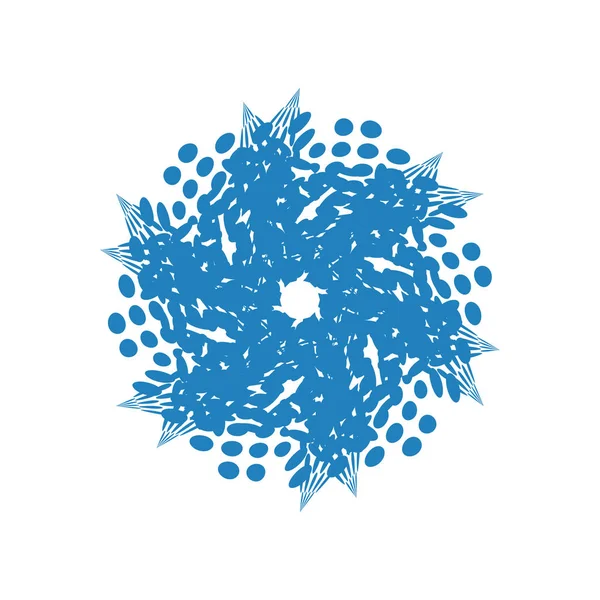 Halftone Isolated Snowflake — Stock Vector