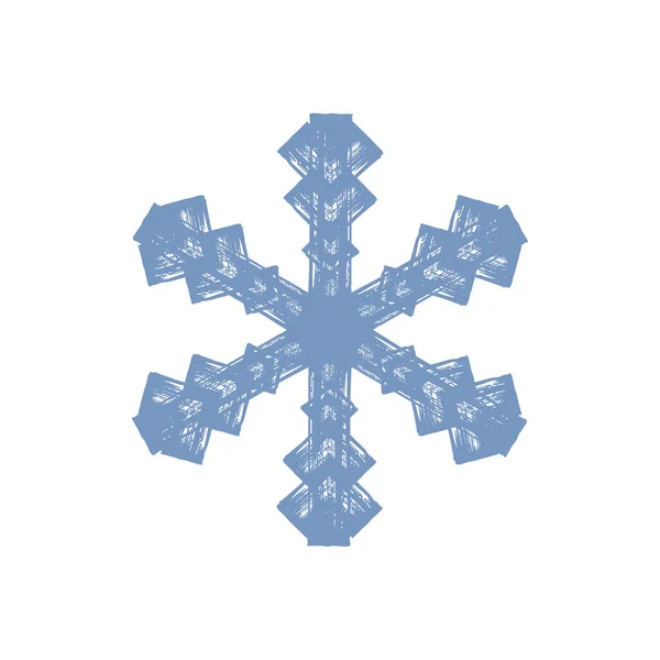 Grunge fiocco di neve isolato — Vettoriale Stock