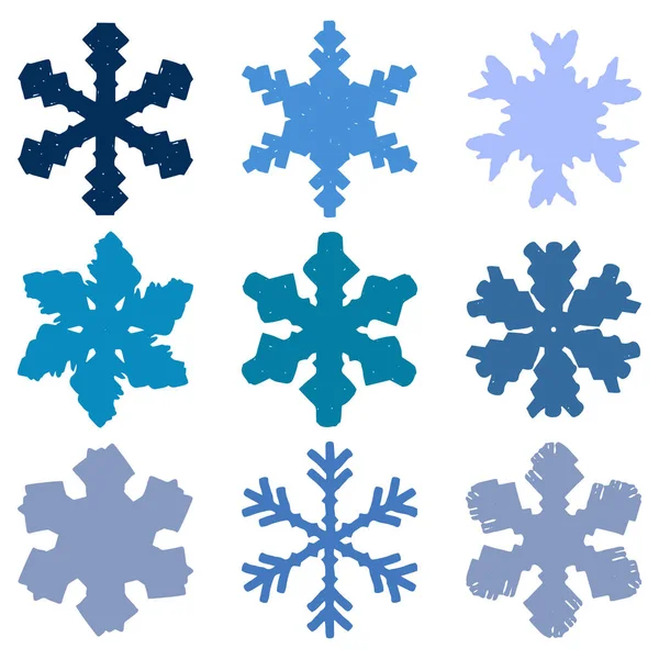 Robustní značka sněhové vločky Set — Stockový vektor