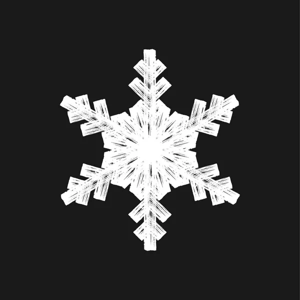 Pensel målade snöflinga — Stock vektor