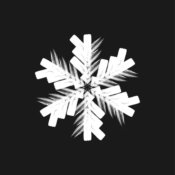 Brush Painted Snowflake — Stock Vector