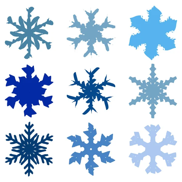 Ensemble de flocons de neige marqueur Chunky-03 — Image vectorielle