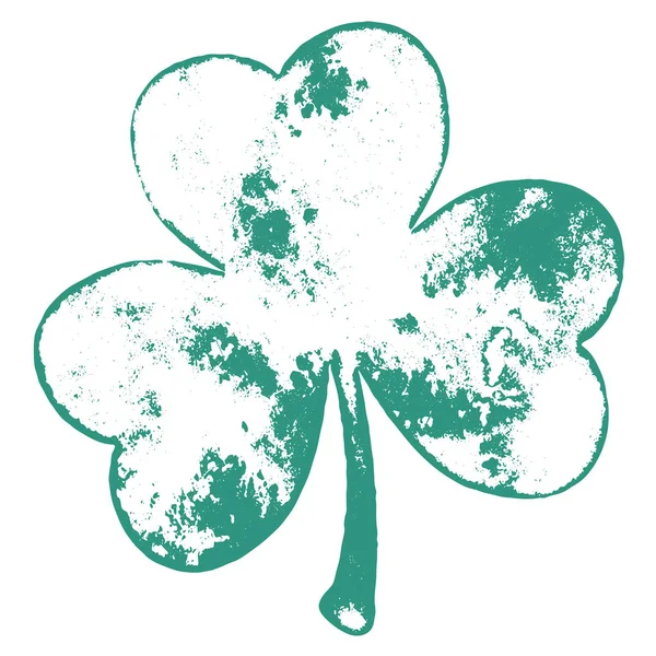 Grunge izole Shamrock — Stok Vektör