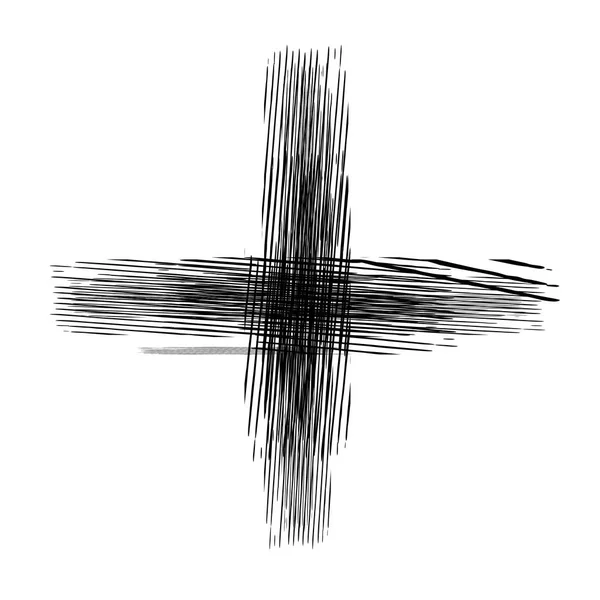 Grunge isolerade Cross — Stock vektor