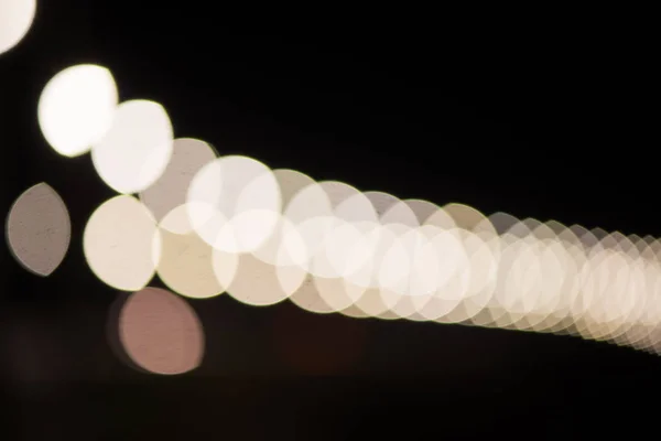 Luzes Bokeh Contra Pano Fundo Lanternas Borradas Noite — Fotografia de Stock