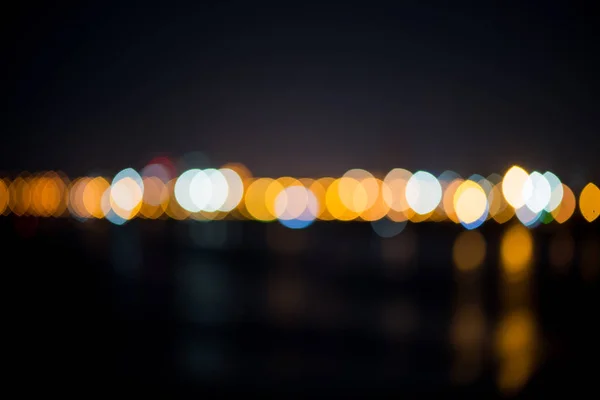 Luci Bokeh Sullo Sfondo Lanterne Sfocate Notte — Foto Stock