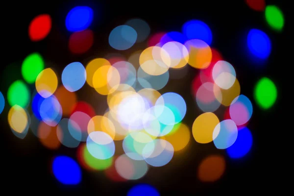 Bokeh Guirlandas Luzes Natal — Fotografia de Stock