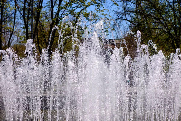 Fountain Close Water Splash — Stock Photo, Image