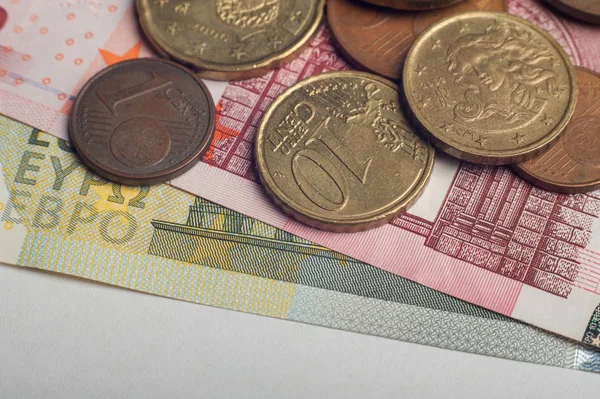 Cierre Céntimos Euro Montón Monedas — Foto de Stock