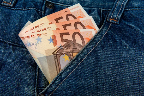 Euro Geld Zak — Stockfoto