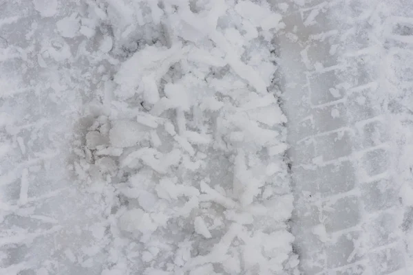 Wheel Track Snow — Stock Photo, Image