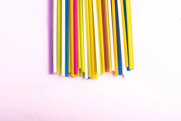 Коктейльные Трубки Закрываются Цветные Трубочки Тубулы — стоковое фото